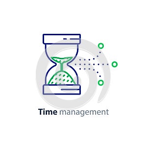 Time control, time management icon, productivity concept