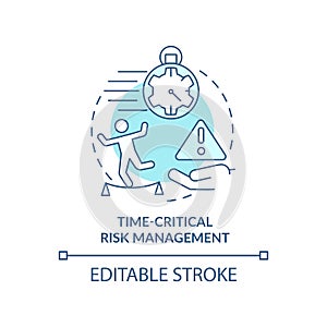 Time-critical risk management turquoise concept icon