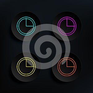 Time dark badge color set icon. Simple thin line, outline vector of web icons for ui and ux, website or mobile application