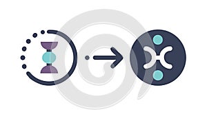 Time data transfer vector, digital network information exchange technology. vector design Generative AI