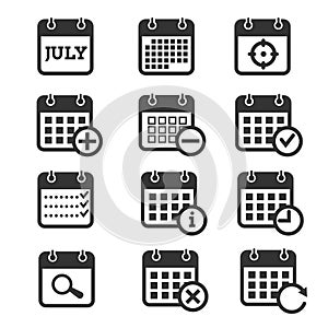 Time, date and calendar vector icons