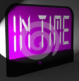 In Time Digital Clock Means Punctual Or Not Late