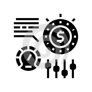 time for earn money settings and optimize glyph icon vector illustration