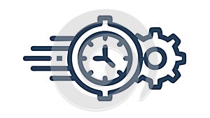 Time Efficiency Gears Icon, Productivity Management, vector design Generative AI