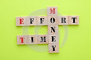 Time Effort Money Crossword