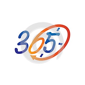 Time emblem 365 infinity logo icon design illustration vector