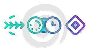 Time And Evolution Progress Vector Icons, vector design Generative AI