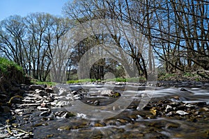Time exposure of the river Nuhne at spring