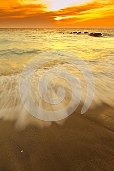 Time exposure of surf in florida