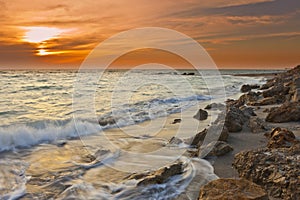 Time exposure of waves on gulf of mexico