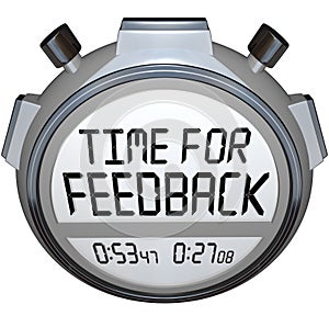 Time for Feedback Words Stopwatch Timer Seeking Comments