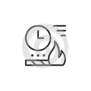 Time fireworks charge line outline icon
