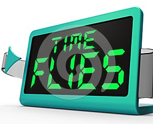 Time Flies Clock Means Busy And Goes By Quickly