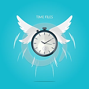 Time flies wing flat vector photo