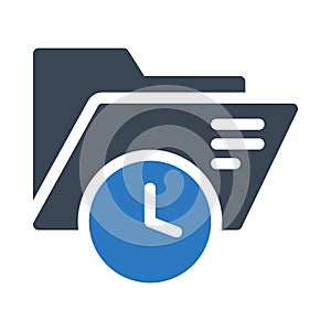 Time folder vector  glyph color icon