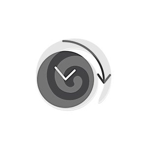 Time forward icon Flat simple outline set