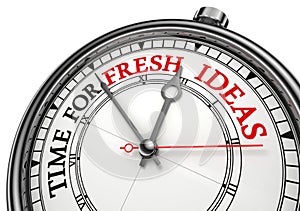 Time for fresh ideas concept clock