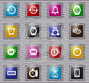 Time glass icons set