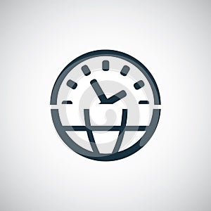 Time globe icon for web and