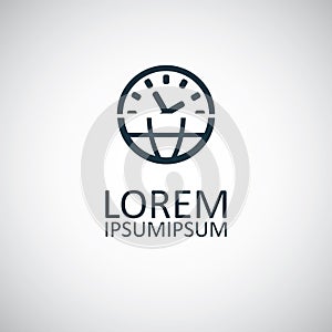 Time globe icon for web and