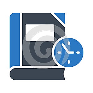 Time glyph colour vector icon