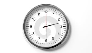 Time at half past 2 o clock - classic analog clock on white background