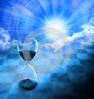 Time Hourglass Background Sun Sky Eternity