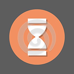 Time, Hourglass flat icon. Round colorful button, circular vector sign with shadow effect. Flat style design.