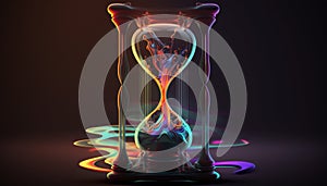 Time hourglass wallpaper, falling sand Generative AI