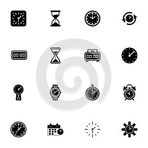Time icon - Expand to any size - Change to any colour. Perfect Flat Vector Contains such Icons as timer, cuckoo clock