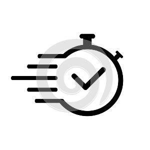 Time icon. Fast time symbol. Isolated vector illustration.