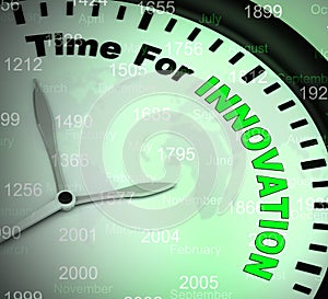 Time for innovation concept icon means creation using revolutionary ideas - 3d illustration