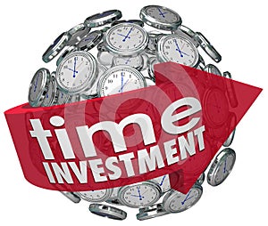 Time Investment Words Arrow Clocks Sphere Manage Resources