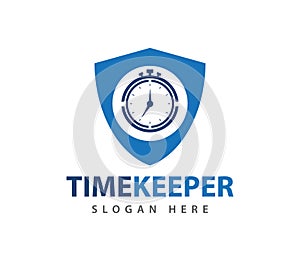 time keeper security guard shield online technology logo design