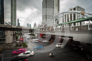 Time Laps Bangkok,Thailand:The traffic at twilight on Sathon