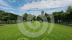 Time laps in the green park and blue sky