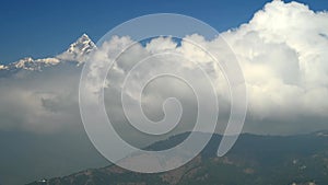 Time laps shot of Mt. Fishtail, Annapurna Range, Nepal