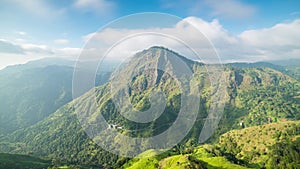 Time lapse 4k. Little Adam's Peak hill- the popular destination in Ella town, Sri Lanka. picturesque mountains