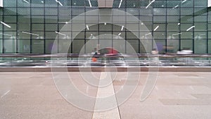 Time-lapse of Asian people walking and using travelator at MRT subway underground station in Singapore. Public transportation