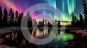 Time lapse aurora borealis dancing sky