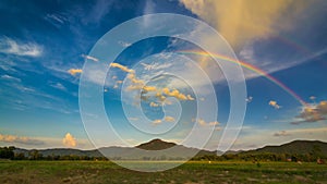 Time Lapse Beautiful Rainbow In The Nice Sky