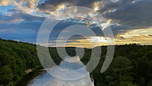 time-lapse of a beautiful sunset on the river