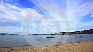 Time lapse with boats on the beach in Koh Samui