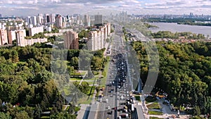 Time lapse car traffic on the highway in the big city.