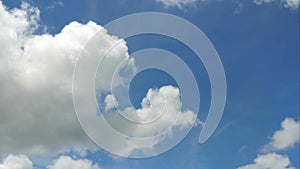 Time lapse of cloud over blue sky background