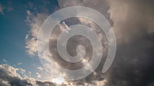 Time-lapse of Clouds Moving in Blue Sky