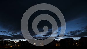 Time-lapse of cloudscape on evening sky