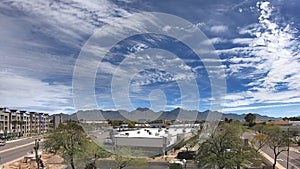 Time-lapse of cloudscape passing through North Scottsdale facing  McDowell Mountain