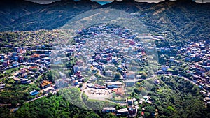 Time lapse of Coastal city scenery View from Jiufen village,Taiwan