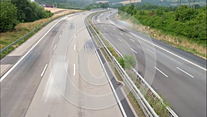Time lapse of dense traffic on German highway